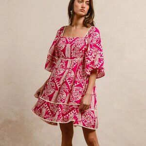 BiBi Aztec‎ Woven Printed Contrast Binding Dress